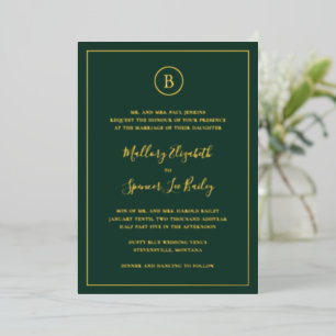 Invitation En Aluminium Mariage élégant dans la forêt traditionnelle