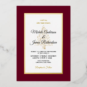 Invitation En Aluminium Mariage élégant de fêtes de fin d'année en Bourgog