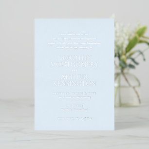 Invitation En Aluminium Mariage élégant en poudre bleu moderne