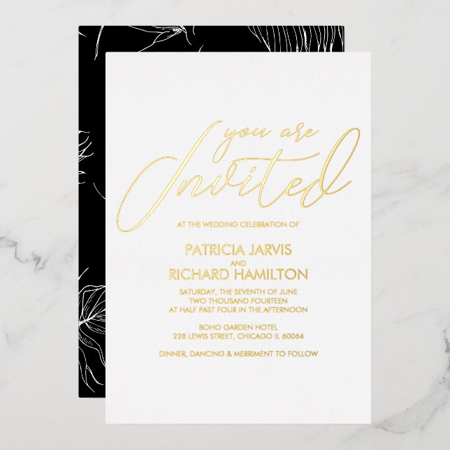 Invitation En Aluminium Mariage élégant et simple (Recto/Verso)