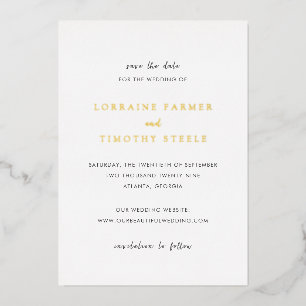 Invitation En Aluminium Mariage Élégant Intemporel Enregistrer la Date
