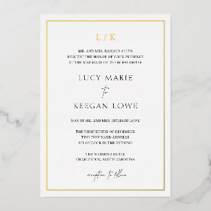 Invitation En Aluminium Mariage élégant Lucy Classic