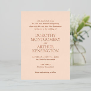 Invitation En Aluminium Mariage Élégant Moderne aux Péches