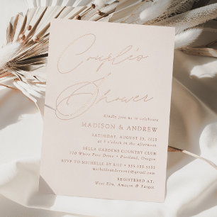 Invitation En Aluminium Mariage Élégant Moderne Crème et Or Rose pour Coup