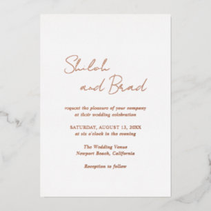 Invitation En Aluminium Mariage élégant moderne de Shiloh