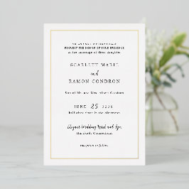 Invitation En Aluminium Mariage élégant noir et blanc intemporel