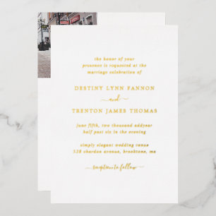 Invitation En Aluminium Mariage Élégant Simple Photo Moderne