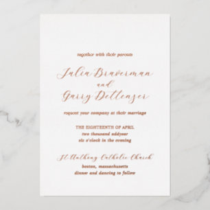 Invitation En Aluminium Mariage Élégant Traditionnel