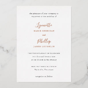 Invitation En Aluminium Mariage Élégant Traditionnel