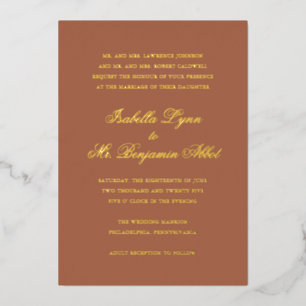 Invitation En Aluminium Mariage élégant traditionnel traditionnel en terre