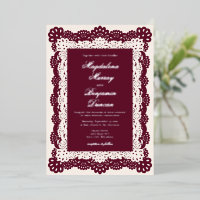Mariage élégant vintage burgundy ivoire crème dent