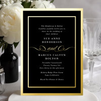 Mariage encadré d'or de calligraphie noire classiq