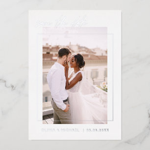Invitation En Aluminium Mariage Enregistrer la date Photo Minimaliste Arge