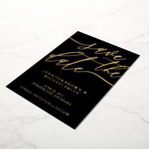 Invitation En Aluminium Mariage Enregistrer le script noir Date