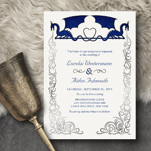 Invitation En Aluminium Mariage Fantastique Dragon Bleu