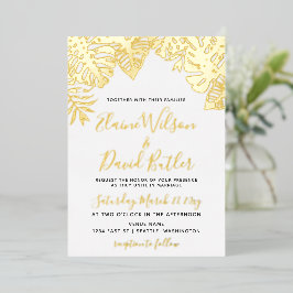 Invitation En Aluminium Mariage Feuille tropical