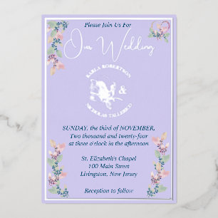Invitation En Aluminium Mariage Fleur de Lilas Rose & Sauge