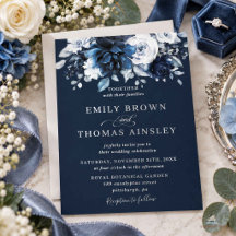 Mariage Fleurs Bleu Poussiéreux de la Marine
