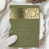 Mariage Floral d'or vert olive
