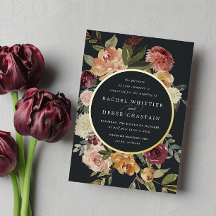 Invitation En Aluminium Mariage floral en fleurs rustiques