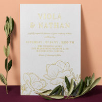 Mariage Floral Ligne Artistique Blanc & Or