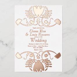 Invitation En Aluminium Mariage Floral Populaire Mexicain Moderne Imprimé