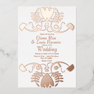 Invitation En Aluminium Mariage Floral Populaire Mexicain Moderne Imprimé