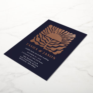 Invitation En Aluminium Mariage floral rétro chic