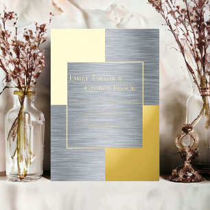 Invitation En Aluminium Mariage Formel Chic Luxe Or Et Argent