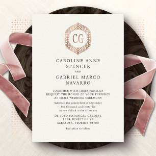 Invitation En Aluminium Mariage Formel de Monogramme en Plein Air Naturel