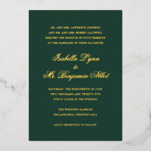Invitation En Aluminium Mariage Formel Élégant de Traditionnelle Forêt Ver
