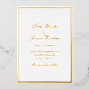 Invitation En Aluminium Mariage formel simple et élégant Enregistrer la da