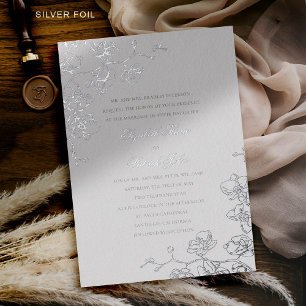 Invitation En Aluminium Mariage Formel Traditionnel Orchidées Ivory Bliss
