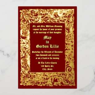 Invitation En Aluminium Mariage frontalier de la Renaissance médiévale