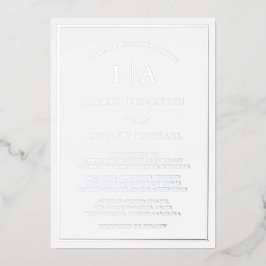 Invitation En Aluminium Mariage frontalier du monogramme romantique à huil