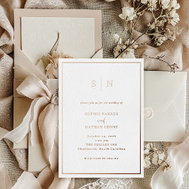 Invitation En Aluminium Mariage frontalier minimal et chic | Or Rose