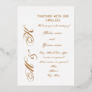 Invitation En Aluminium mariage "Gold Tone Letting"