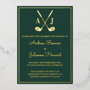 Invitation En Aluminium Mariage Golf Émeraude