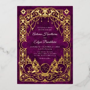Invitation En Aluminium Mariage gothique Halloween Tarot