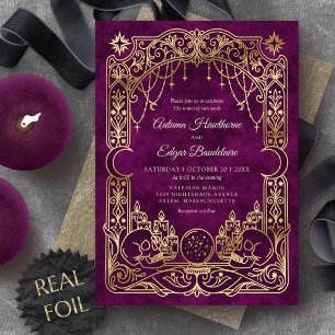 Invitation En Aluminium Mariage gothique Halloween Tarot