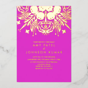 Invitation En Aluminium Mariage indien hindou tiré main