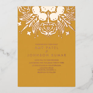 Invitation En Aluminium Mariage indien hindou tiré main