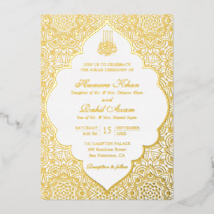 Invitation En Aluminium Mariage islamique artistique entrelacé Girih persa
