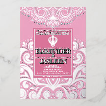 Mariage LuxGlitter rose Silver Sikh Anand Karaj