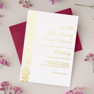 Invitation En Aluminium Mariage Mandala Fleurs de Lotus Oiseaux Cygne Chuc