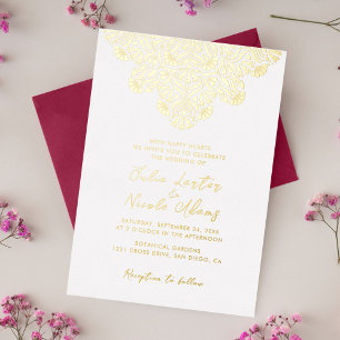 Invitation En Aluminium Mariage Mandala Fleurs de Printemps