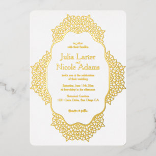 Invitation En Aluminium Mariage Mandala Géométrique en Treillis Marocain