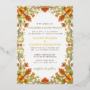 Invitation En Aluminium Mariage mexicain vert Talavera Fiesta