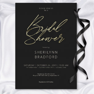Invitation En Aluminium Mariage minimal or noir et blanc