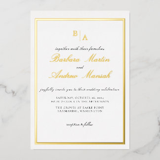 Invitation En Aluminium Mariage minimaliste de script Gold Elegant